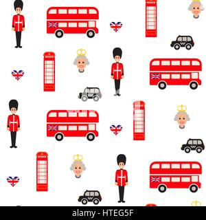 England symbols vector seamless pattern. Stock Vector