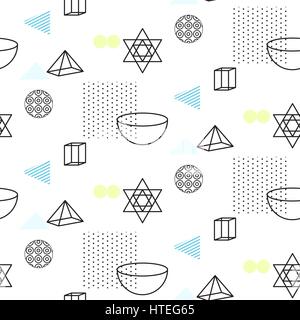Retro 90s seamless vector pattern. Stock Vector