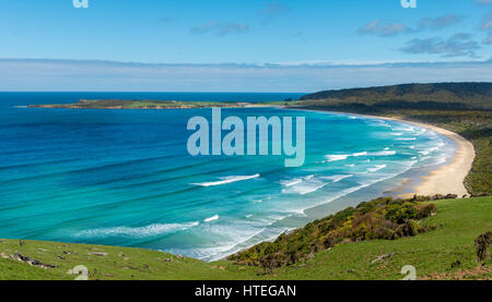 Lookout, Florence Hill Lookout, beach Tautuku Bay, The Catlins, Southland Region, Southland, New Zealand Stock Photo