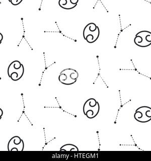 Cancer constellation seamless vector pattern. Stock Vector