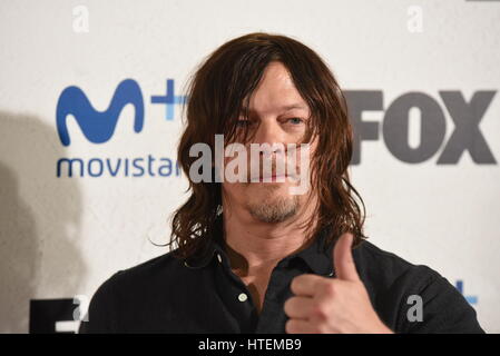 The American actor and model Norman Reedus poses for media during a photocall in Madrid. (Photo by Jorge Sanz / Pacific Press) Stock Photo