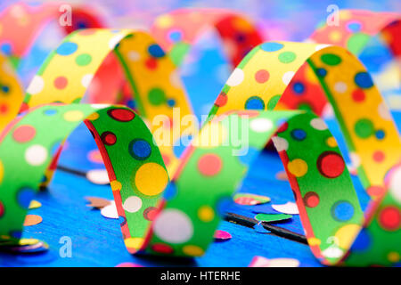 confetti and colorful paper streamer at carnival Stock Photo