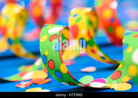 confetti and colorful paper streamer at carnival Stock Photo