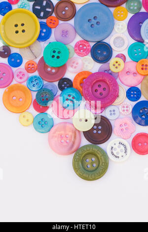 Assortment of colourful Buttons on white background Stock Photo