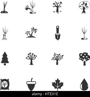 trees measuring tools web icons for user interface design Stock Vector