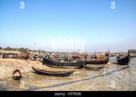 The harbor for boats in Cox's Bazar in Bangladesh Stock Photo
