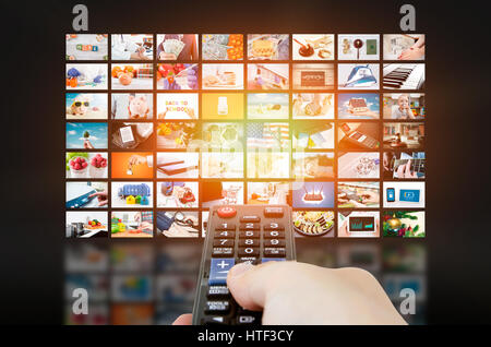 Multimedia video wall television broadcast. multimedia wall television video broadcast advertising background broadcasting concept Stock Photo