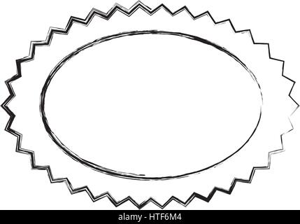 monochrome sketch of oval speech with sawtooth contour and tail Stock ...