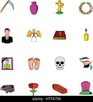 Death icon set isolated on white background Stock Vector