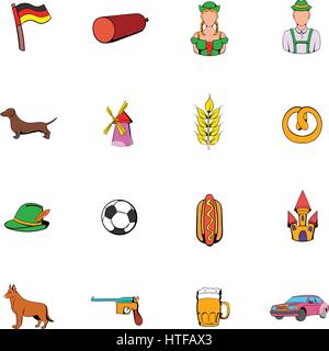 Germany set icons set in cartoon style isolated on white background vector illustration Stock Vector