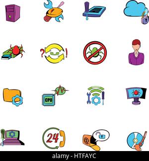 Technical support icons set, cartoon style Stock Vector Image & Art - Alamy