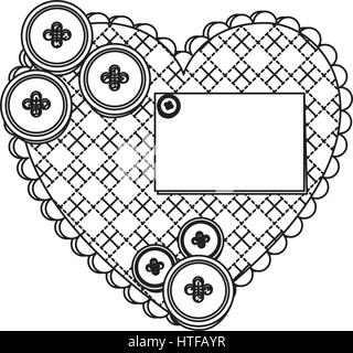 grayscale figures inside of heart icon Stock Vector