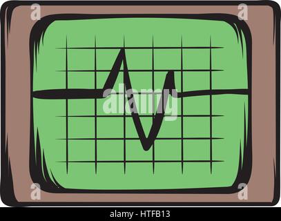 Electrocardiogram monitor icon in cartoon style isolated vector illustration Stock Vector