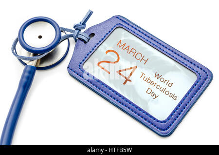 World Tuberculosis Day and  x ray of pulmonary lung disease lung with stethoscope medical. Stock Photo