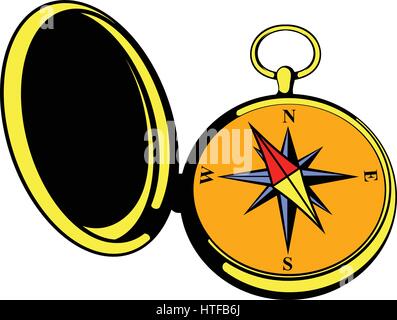 Vintage compass icon in icon in cartoon style isolated vector illustration Stock Vector