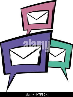 Chat bubles icon in cartoon style isolated vector illustration Stock Vector