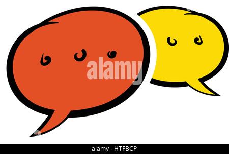 Speach bubles icon in cartoon style isolated vector illustration Stock Vector