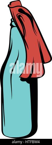 Glass bottle filled with gasoline icon in cartoon style isolated vector illustration Stock Vector