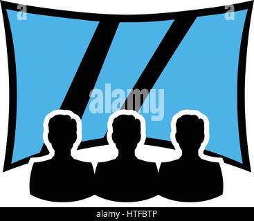 Movie theater with screen icon cartoon Stock Vector