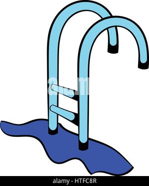 Stairs to the pool icon cartoon Stock Vector