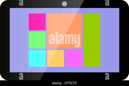Color flat tablet computer icon, vector illustration. Stock Vector