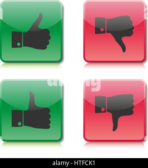Buttons like and dislike, two versions, vector illustration Stock Vector