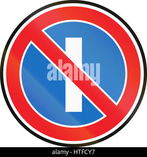 Road sign used in Belarus - No parking on odd calendar days. Stock Photo