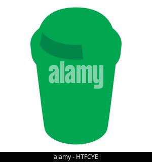 Green outdoor bin  icon, isometric 3d style  Stock Vector
