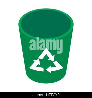 Recycle bin icon, isometric 3d style Stock Vector