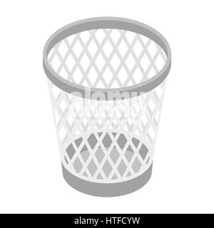 Mesh trash basket icon, isometric 3d style Stock Vector