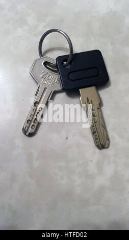 Two keys on a key ring Stock Photo