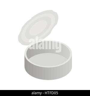 Empty tin can icon, isometric 3d style Stock Vector