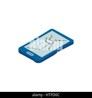 Broken phone icon, isometric 3d style Stock Vector
