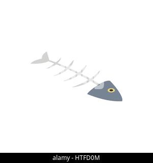 Fishbone icon, isometric 3d style Stock Vector