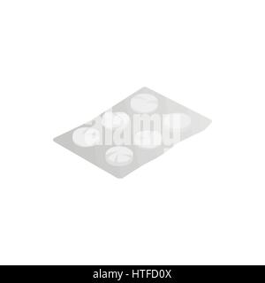 Used pill package icon, isometric 3d style  Stock Vector
