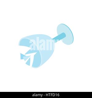 Broken glass icon, isometric 3d style Stock Vector