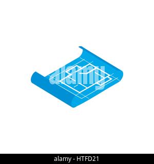 Building plan icon, isometric 3d style Stock Vector
