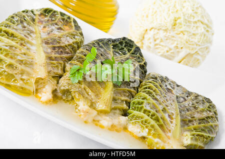 Vegetarian stuffed savoy cabbage rolls filled with wholegrain rice Stock Photo: 88550089  Alamy