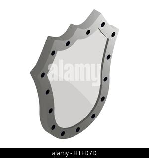 Metal shield icon, isometric 3d style Stock Vector