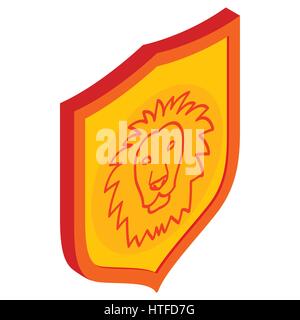 Lion shield icon, isometric 3d style  Stock Vector
