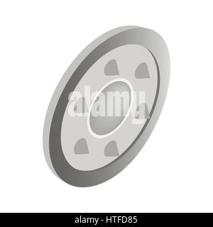 Metal round shield icon, isometric 3d style Stock Vector