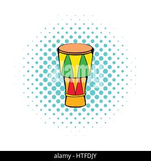 Atabaque musical instrument icon, comics style Stock Vector