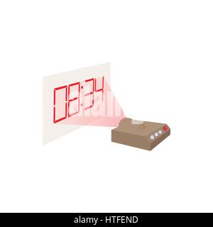 Hologram clock icon, cartoon style Stock Vector