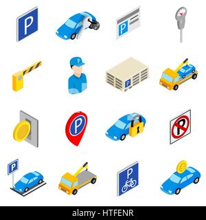 Parking set icons Stock Vector