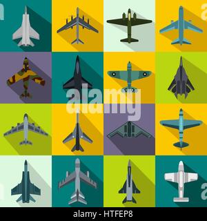 Aviation set icons Stock Vector