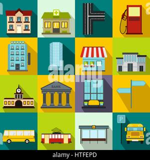 Infrastructure set icons Stock Vector