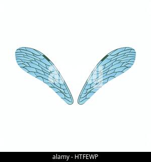 Realistic dragonfly wings icon, cartoon style Stock Vector