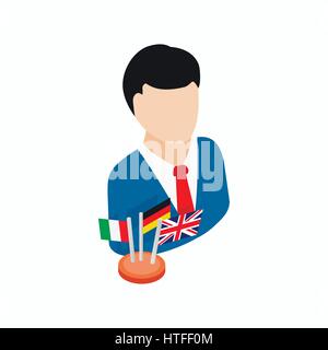 Translator icon, isometric 3d style Stock Vector