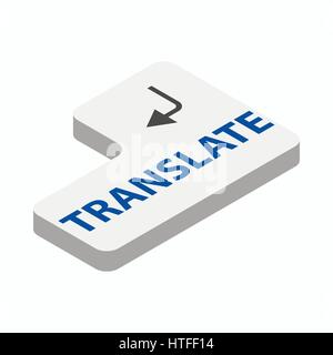 Translate button icon, isometric 3d style Stock Vector