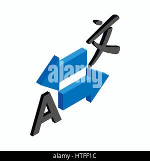 Translation icon, isometric 3d style Stock Vector
